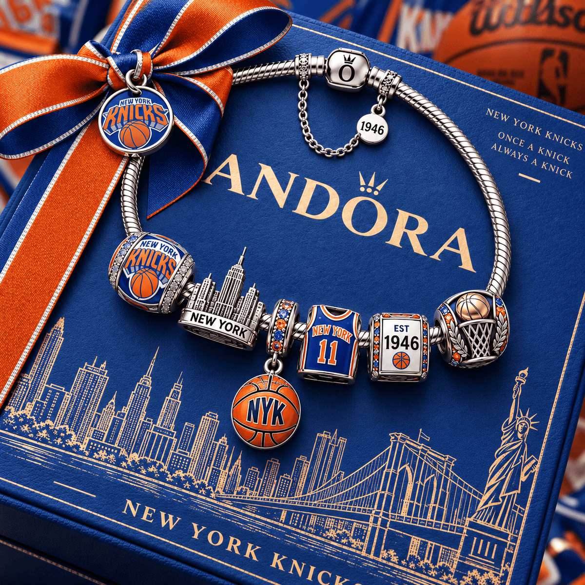 NYK Silver Charm Bracelet Set PTT