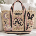 ARG Straw-Style Embellished Tote Bag DNBN