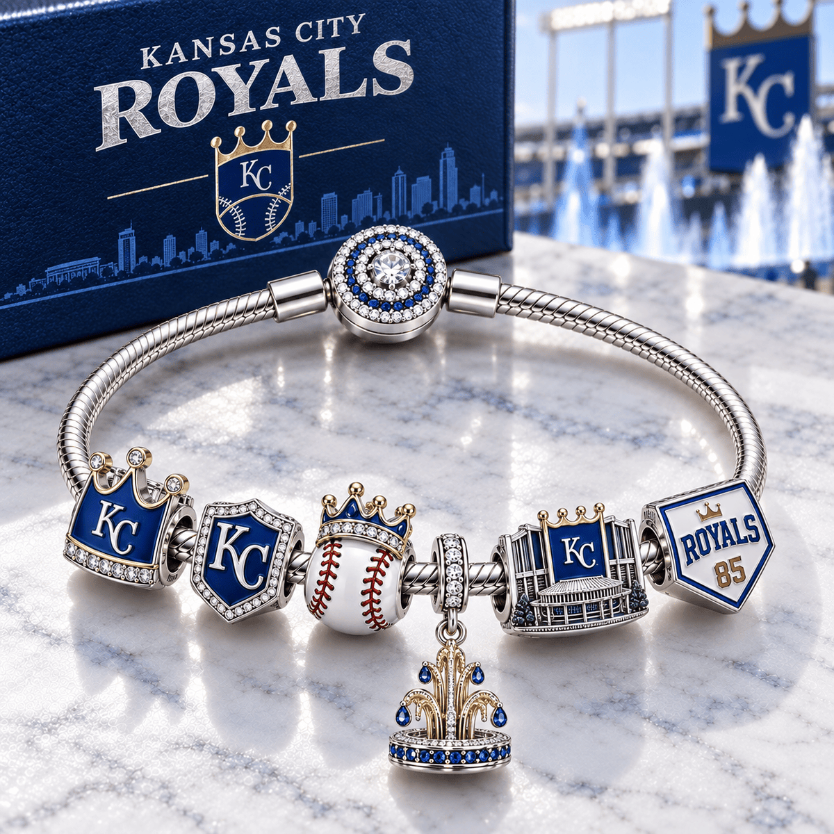 KCR Silver Charm Bracelet Set PTT