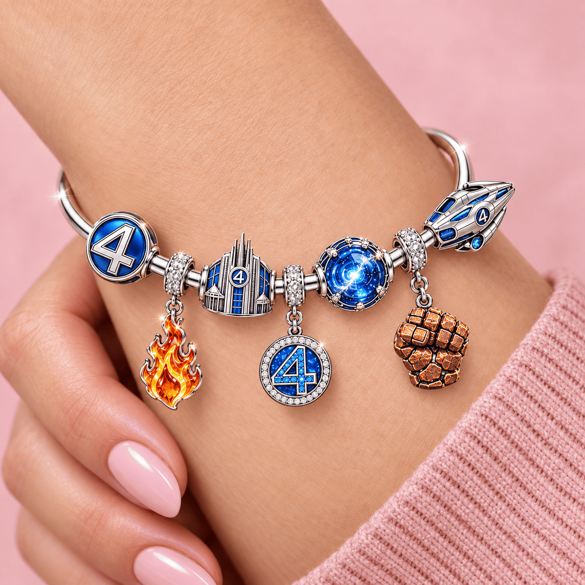 TFF Silver Charm Bracelet Set TMH