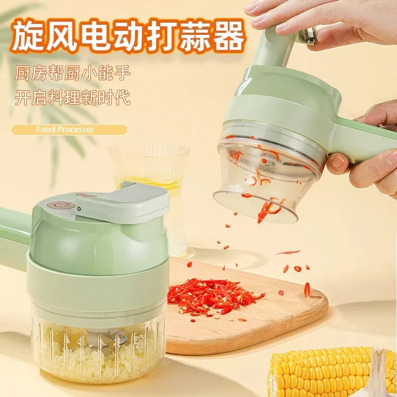Multi functional chopping chili ring, scallion and chopped vegetable cutter, ginger and garlic slice cutting machine, electric